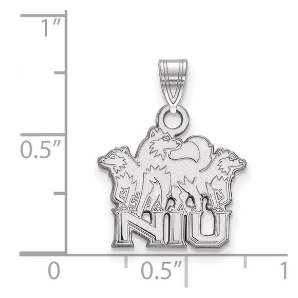 10k White Gold Northern Illinois U. Small Logo Pendant - Picture 2 of 3